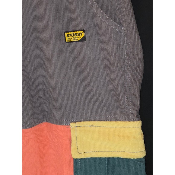 Stussy KCLOT Patchwork‎ Corduroy Pants Mens Size L Streetwear Color Block - Picture 3 of 11